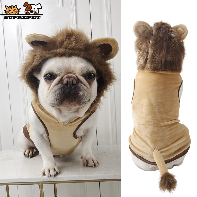 SUPREPET Милая Одежда для собак французский бульдог косплей Лев собака кошка костюм