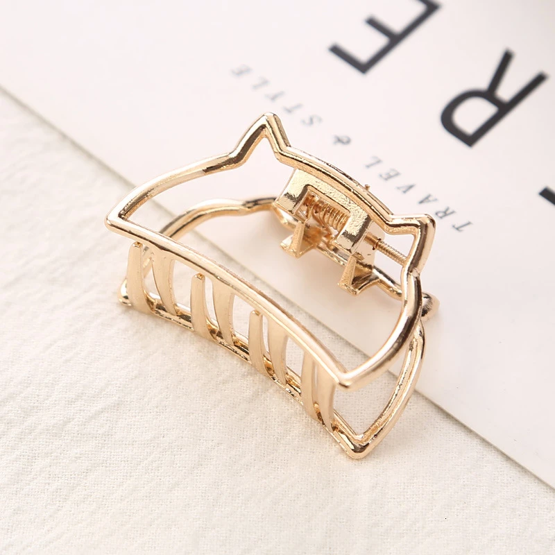Retro Minimalist Metal Pearl Grab Clip Hairpin Adult Headdress Flower Heart Hollow Geometric Shape Hair Claw Hair Accessories