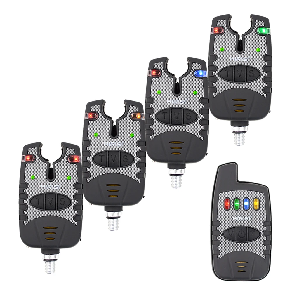 Lixada 4+1 Wireless Carp Fishing Bite Alarm Sets LED Adjustable Tone Volume  Sound Fish Bite Alarm indicator + 1 Receiver JY-37 - AliExpress