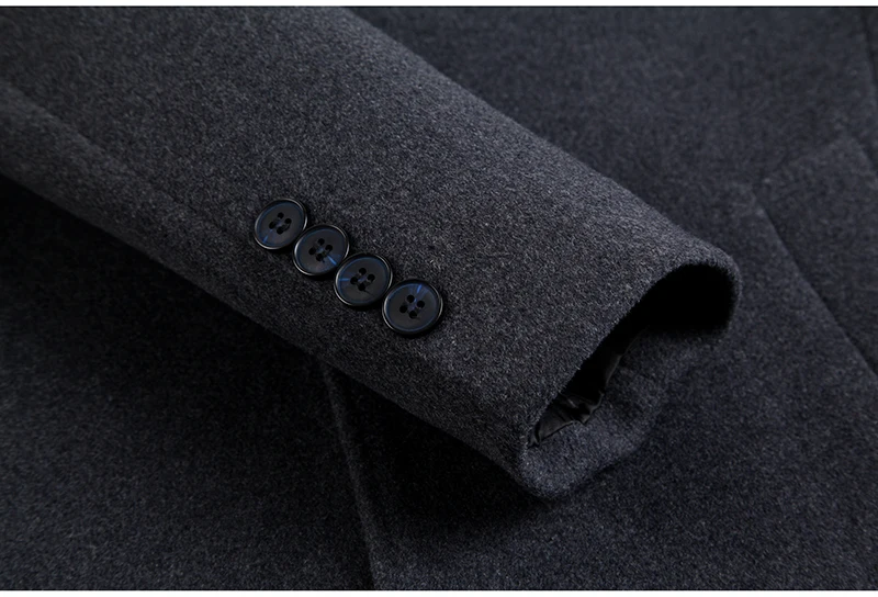 Men Wool Coat Winter Warm Woolen Long Coat Autumn Mens Overcoat Cashmere Coat Peacoat Wool Blend Long Jacket Korea Style