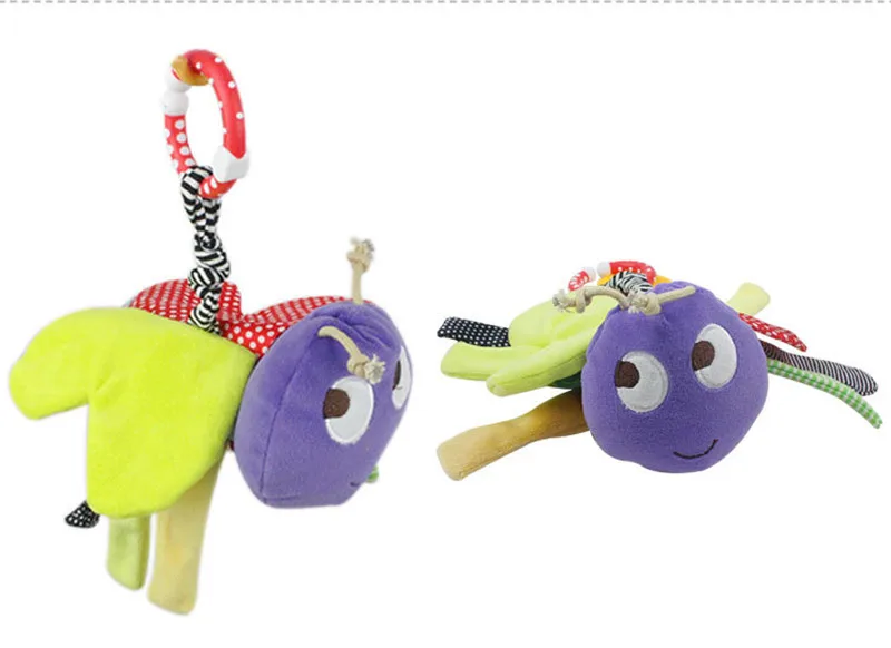 

Baby Rattles hanging Bee with sound Cute Animals Infant Baby Crib Stroller Toy Teether Plush Newborn Bed Bee Play Doll