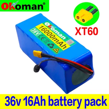 

36V 10S4P 16Ah 500W high capacity 42V 18650 lithium battery pack 16000mAh electric bicycle scooter with BMS XT60 Plug