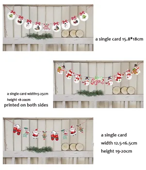 

Merry Christmas Decoration Craft Cartoon Bunting Letter Pull Flags Santa Claus with Reindeer String Banners Xmas Tree Hanging
