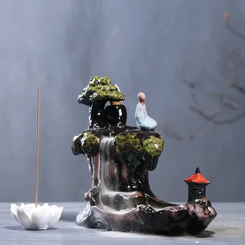 

No Phase Backflow Incense Holder Ceramic Buddha Ornaments Optional Lotus Burner White for Stick Incense Machine Home Decor