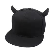 Модные шапки с изображением костей, кепки с рогами, Женская Бейсболка, черная хлопковая кепка в стиле хип-хоп, Кепка с изображением маленького дьявола,, Прямая поставка