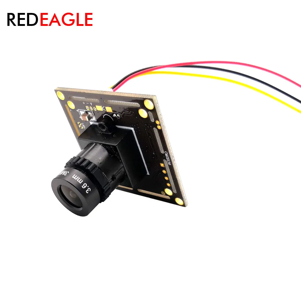 REDEAGLE 1200TVL CMOS Color Analog Video Security Camera Module CCTV PCB Board with HD 3.6MM Lens 1 5t 11pin bnc video dc12v power osd control pigtail cable analog cctv camera module board menu button end cable   white