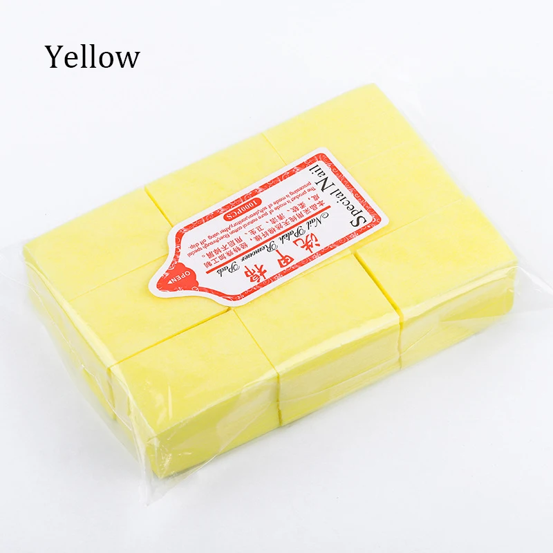 Yellow 1 мешок гель-лаки подушечки для удаления лака с ногтей очищающие салфетки Безворсовая бумага коврик Замачивание средство для снятия маникюра хлопковые салфетки обертывание инструмент - Цвет: Yellow