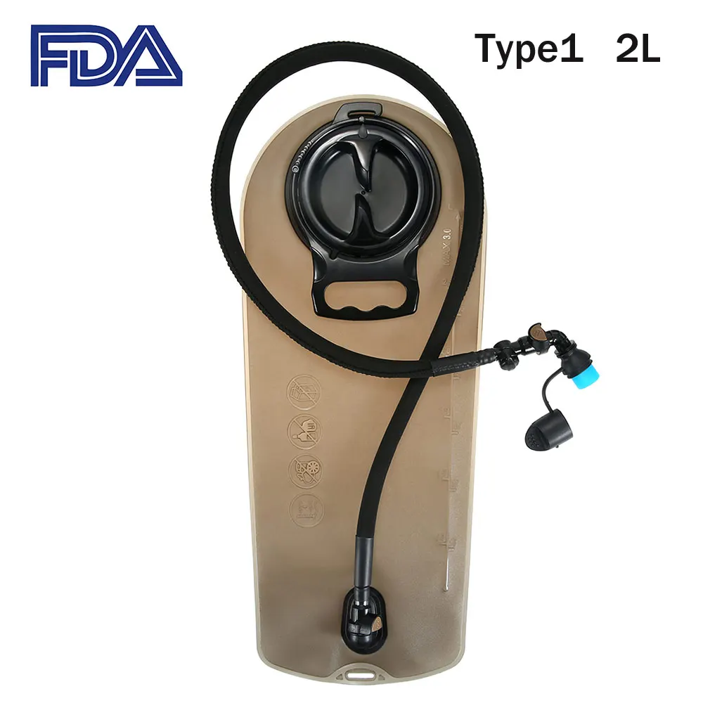 Type1 2000ML FDA Approved Water Bag Outdoor Sport Hydration Bladder Bike Hydration Pouch Water Bag Large Opening for Camping - Цвет: Type1 2000ML