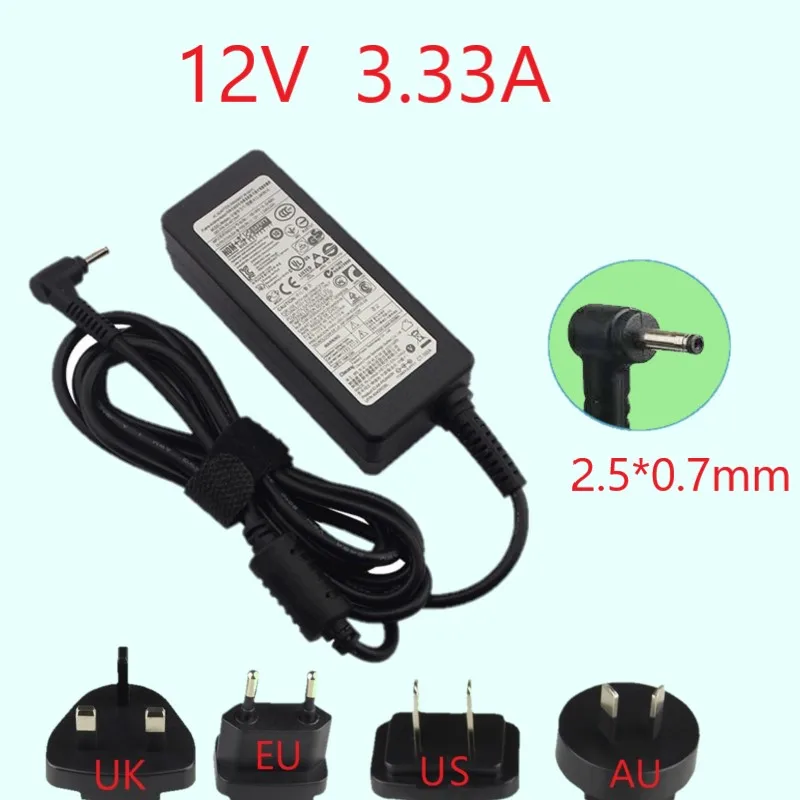 

12V 3.33A 40W laptop AC power adapter charger for Samsung Smart PC 500T XE300TZC XE300TZCI XE700T1C Pro 700T 2.5mm * 0.7mm