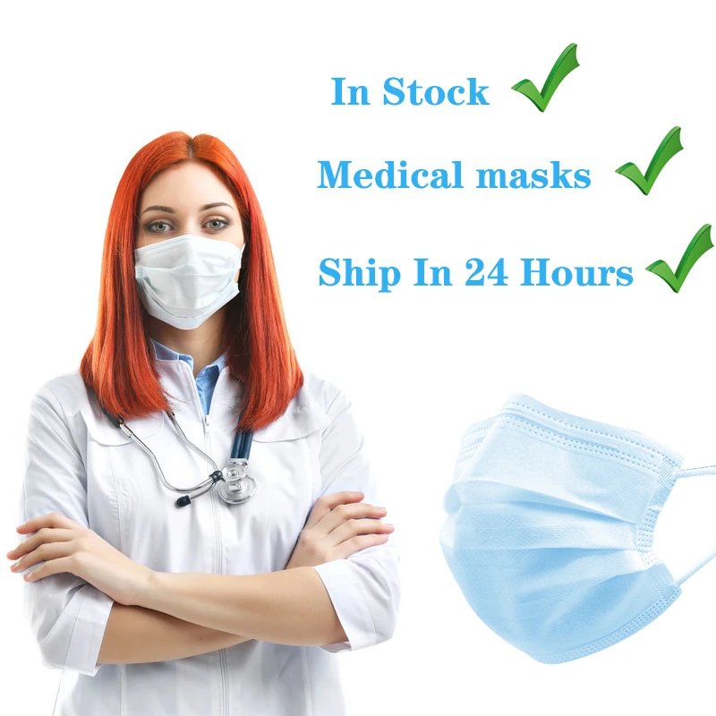 

10pcs/20pcs/30pc/50pc Surgical mask Fast shipping Face Mouth Masks Non Woven Disposable Medical Anti-Dust Surgical Medical Masks