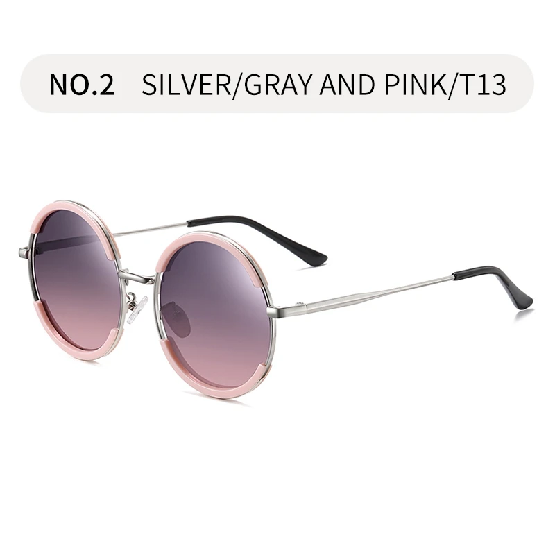 Солнцезащитные очки W2202 - Цвет линз: Silver grey pink