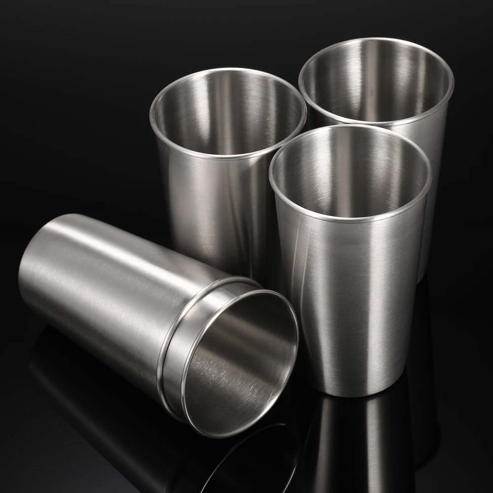 5PCS Tumbler Beer Mug Caneca Stainless Steel Pint Water Cups Travel Cooler Mugs Party Camping Picnic Juice Cup Drop Resistance