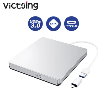 

VicTsing External USB 3.0 DVD/CD Drive Portable CD DVD ROM Writer Burner with Type-C Connector For Laptop Desktop Windows 7 10 8