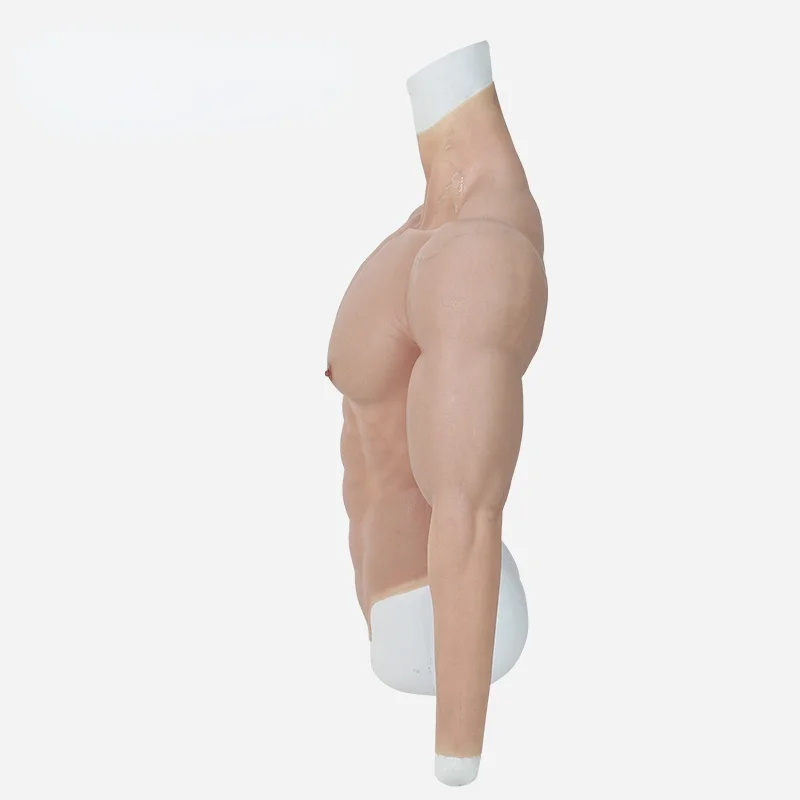 Realistic Silicone Fake Muscle Men's Suit with Arms and Fake Belly Suit Masquerade Performance Costume