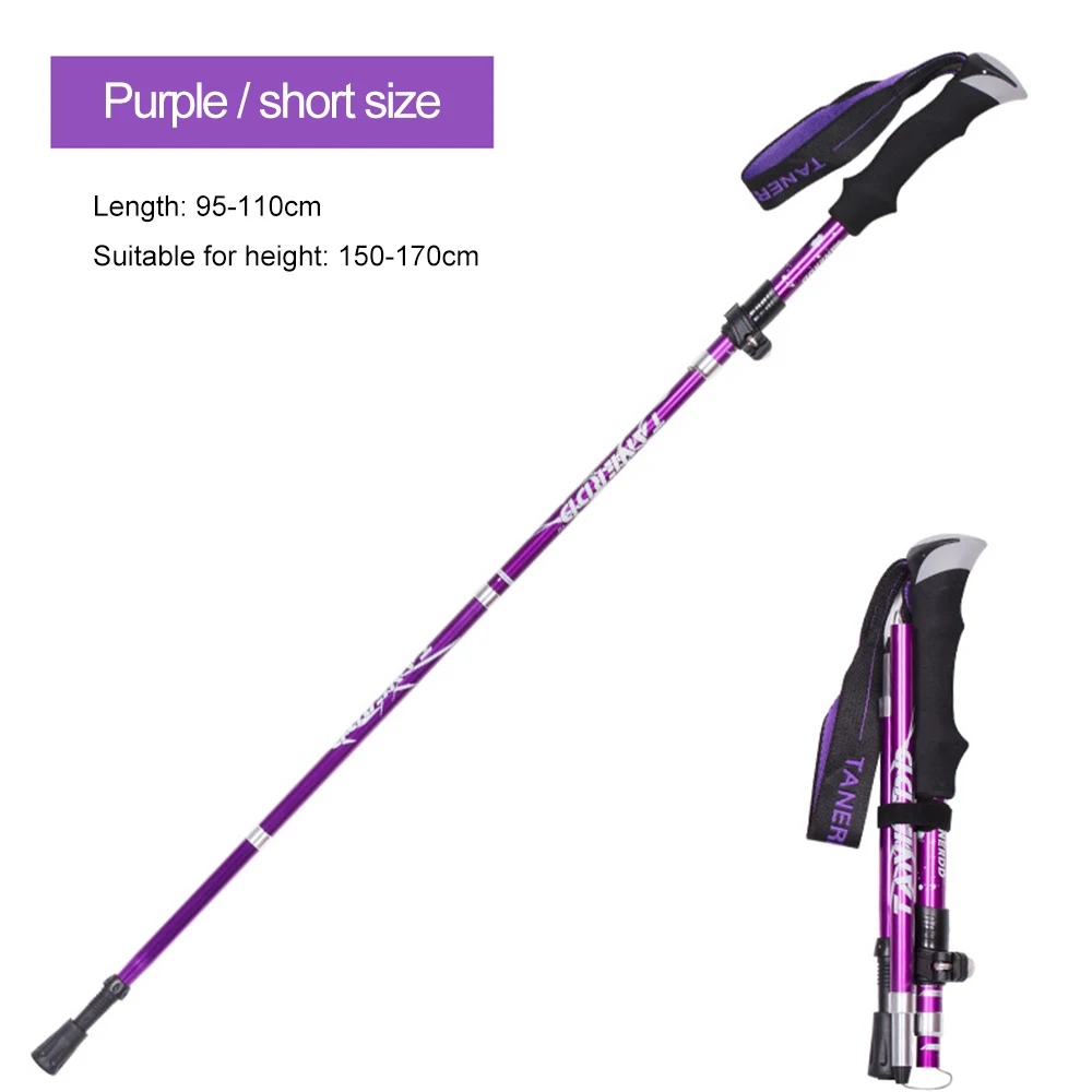 110cm purple Фсти трость складные столы и стулья для трекинговые палки Nordic Пеший Туризм Naturehike Antishock регулировки 5-секционный Алюминий сплава альпеншток - Цвет: 110cm purple