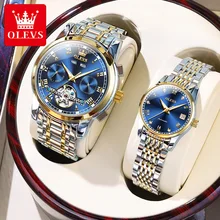 

OLEVS Couple Watches Pair Men And Women Top Iuxury Waterproof Automatic Mechanical Watch Diamond Watch Relogio His And Hers Gift