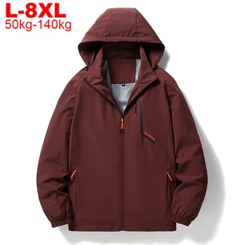 

Baseball Jackets Men Plus Size 8xl Autumn Hooded Jackets Men's Casual Windbreaker Streetwear Male Hip Hop Coats Big Size Jacket