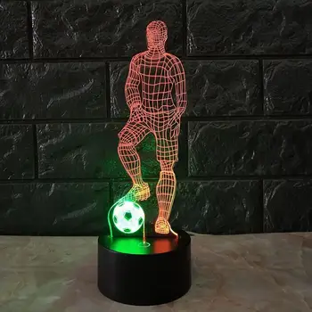 

3D Soccer Touch Table Lamp 7 Colors Changing Desk Lamp USB Powered Night Light Football LED Light Bedroom Decoration Gift