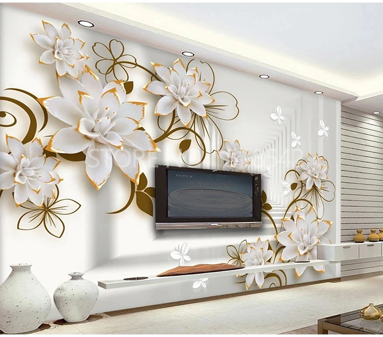 De Parede Mural, Flor De Jóias, Papel