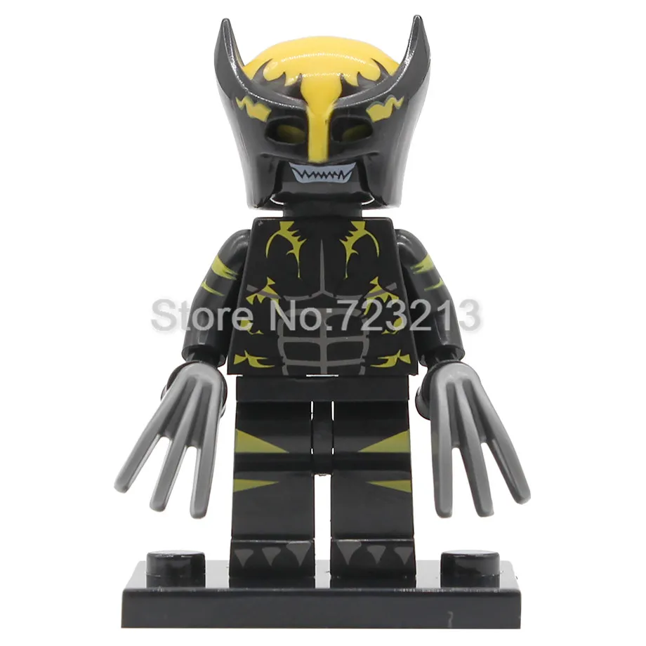 Venom Wolverine Новинка, одиночная фигурка супергероя Майлз Моралес, Человек-паук, Человек-паук, тень, Гвен, Железный Человек-паук, строительные блоки, игрушки - Цвет: Venom Wolverine