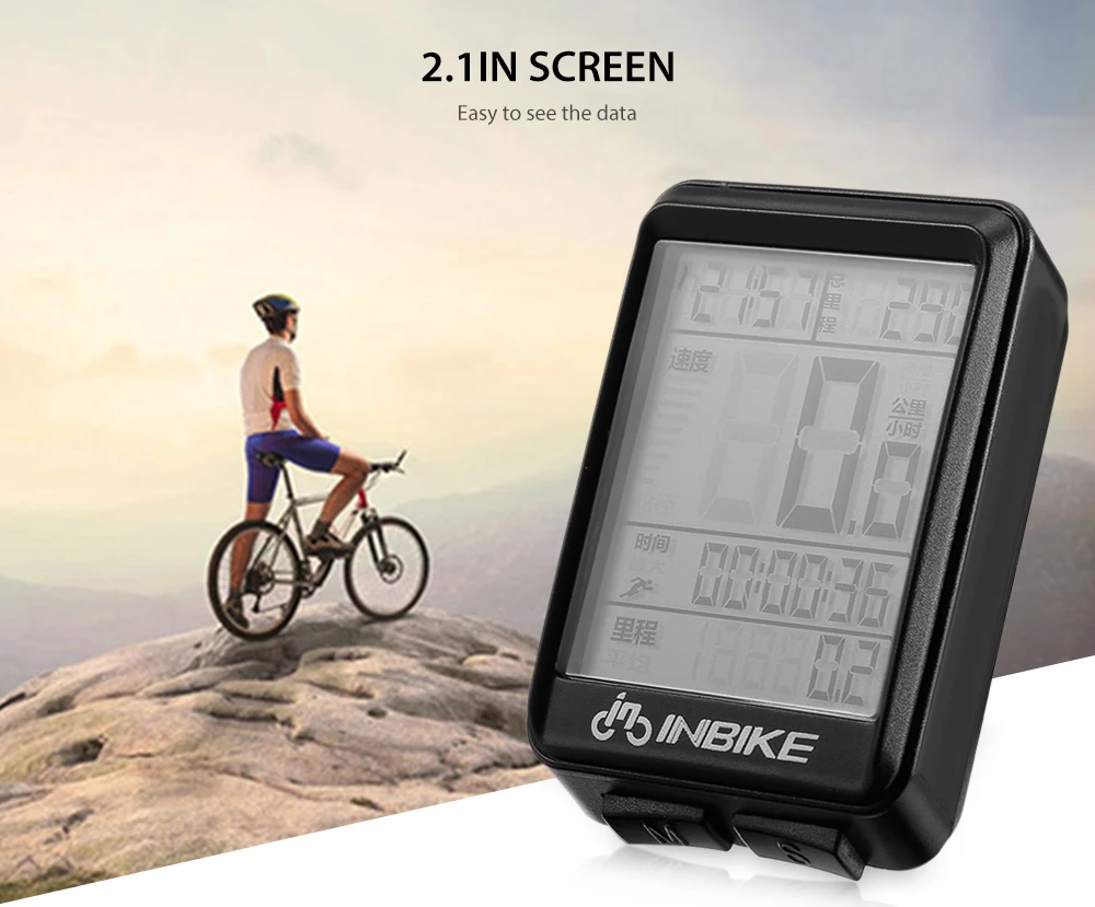 INBIKE велосипедный компьютер проводной MTB велосипед водонепроницаемый велосипедный одометр секундомер Спидометр измеряемая температура Легкий