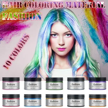

Unisex Diy 10 Colors Hair Color Wax Mud Cream Temporary Modeling Easy Coloring Natural Plant Essence Vitamin Protein Fast Tempor