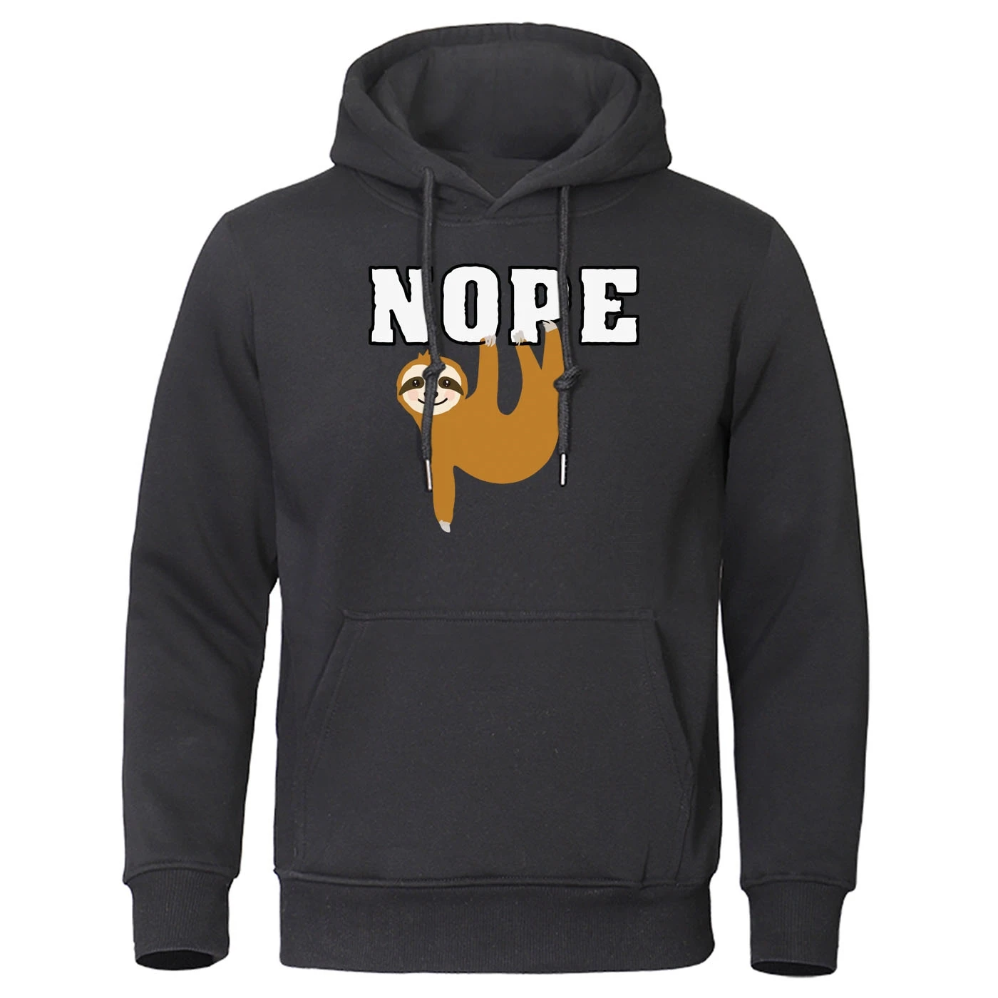 

Autumn Warm Pullover Nope Lazy Folivora Men Hoodie Streetwear Daily Casual Cartoon Kawaii Sloth Hoodies Harajuku Sweatshirt