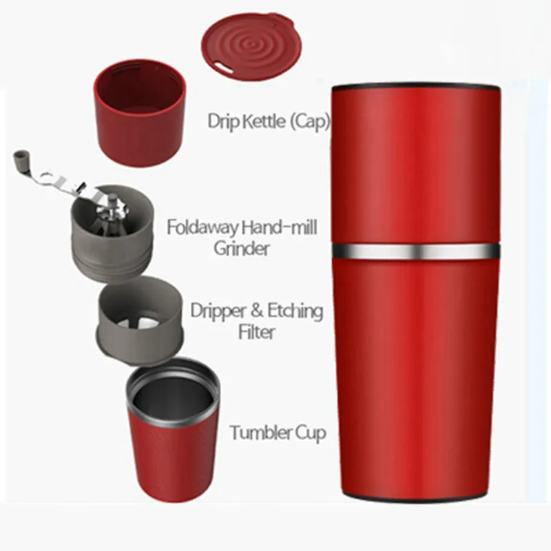

Manual Coffee Grinder Hand Pressure Portable Espresso Maker mini Outdoor Travel Black Coffee Pressing machine Bottle Pot