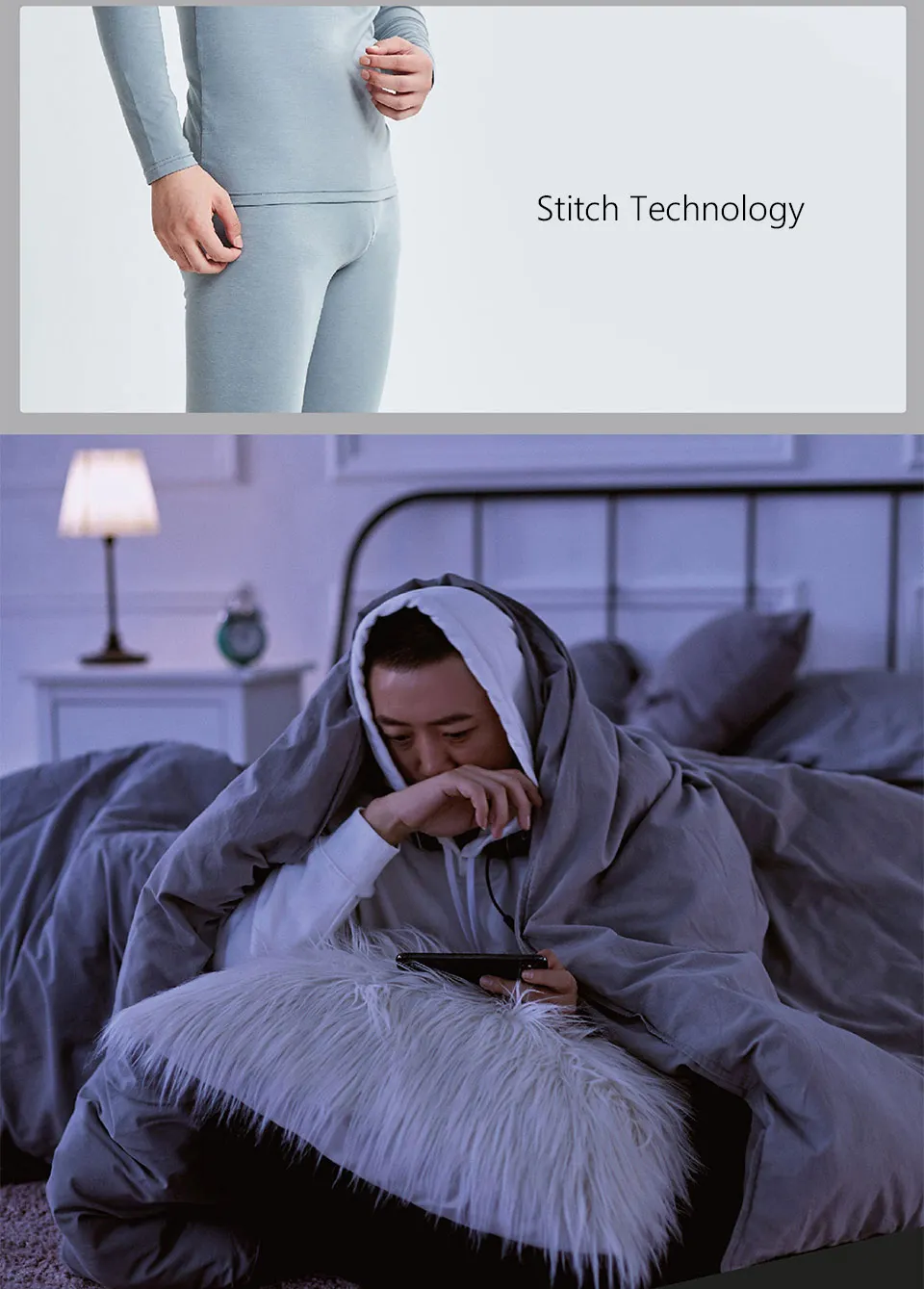 Xiaomi Mijia Youpin легкий кофе пряжа теплый спортивный комплект нижнего белья для мужчин и женщин модели нежный мягкий пот дома