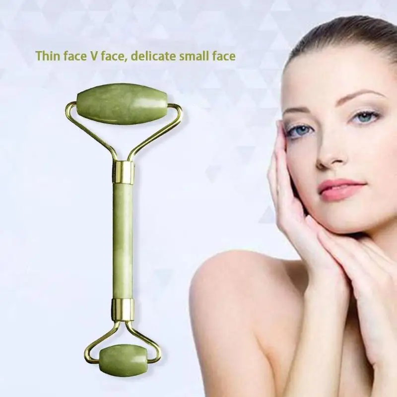 1 шт. двойной массажный ролик для лица Jade для похудения лица устройство для похудения головы шеи дермароллер уход за кожей ролик для удаления морщин