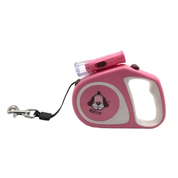 

5M Walking Running Pet Supplies Retractable Traction Rope Creative Lamp Automatic Dog Leash Dog Rope Pink