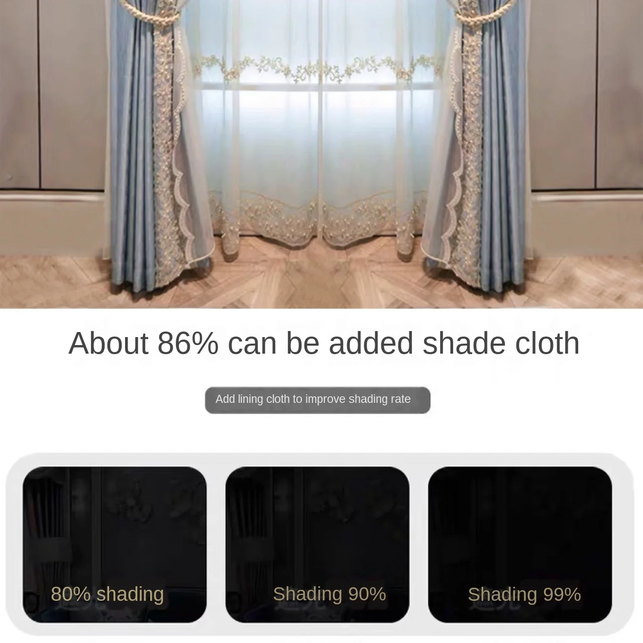 Free return High-quality Modern beautiful European Style Luxury Blue Blackout Curtains for  Living Room Bedroom customize