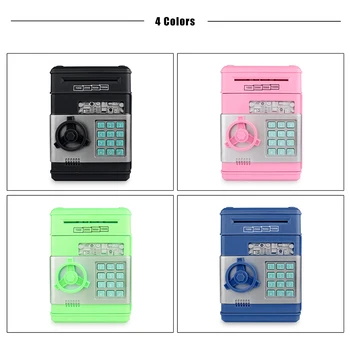 

Electronic Piggy Bank ATM Password Money Box Cash Coins Saving ATM Bank Safe Box Auto Scroll Paper Banknote Gift For Kids