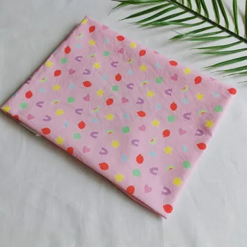 

pink color heart print cotton Fabric for cloth masks DIY sewing patchwork cushion bedding material curtains tissus au metre