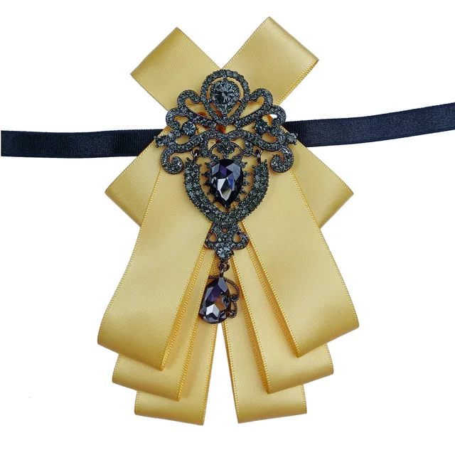 British New Fashion Men's Wedding Performance Groom Wedding-Party Flower Collar Bow Tie Pocket Towel Square Set Men Accessories YELLOY BLACK