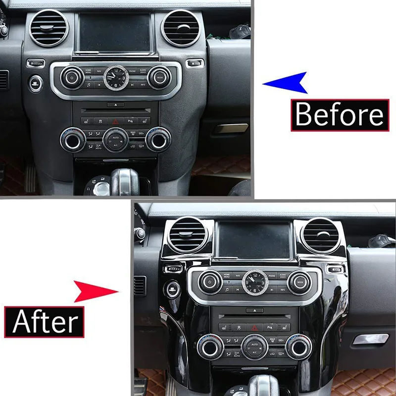 2 шт. для Land Rover Discovery 4 LR4 2010- для LHD аксессуары ABS Глянцевая черная центральная консоль AC Розетка крышка Накладка наклейка