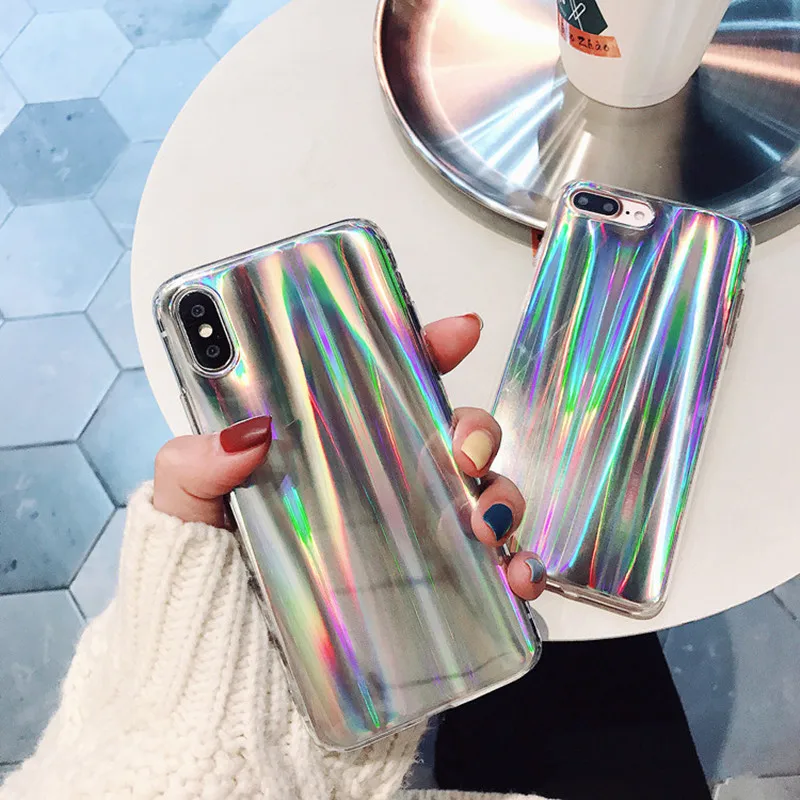 Чехол Blue Ray для iphone 8 7 6 S Plus Модный Блестящий Мягкий силиконовый чехол с градиентом