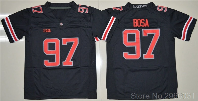 Men's Ohio State Buckeyes Nick Bosa 97 College Jersey- Black White Red Stitched Size S-3XL Free Shipping