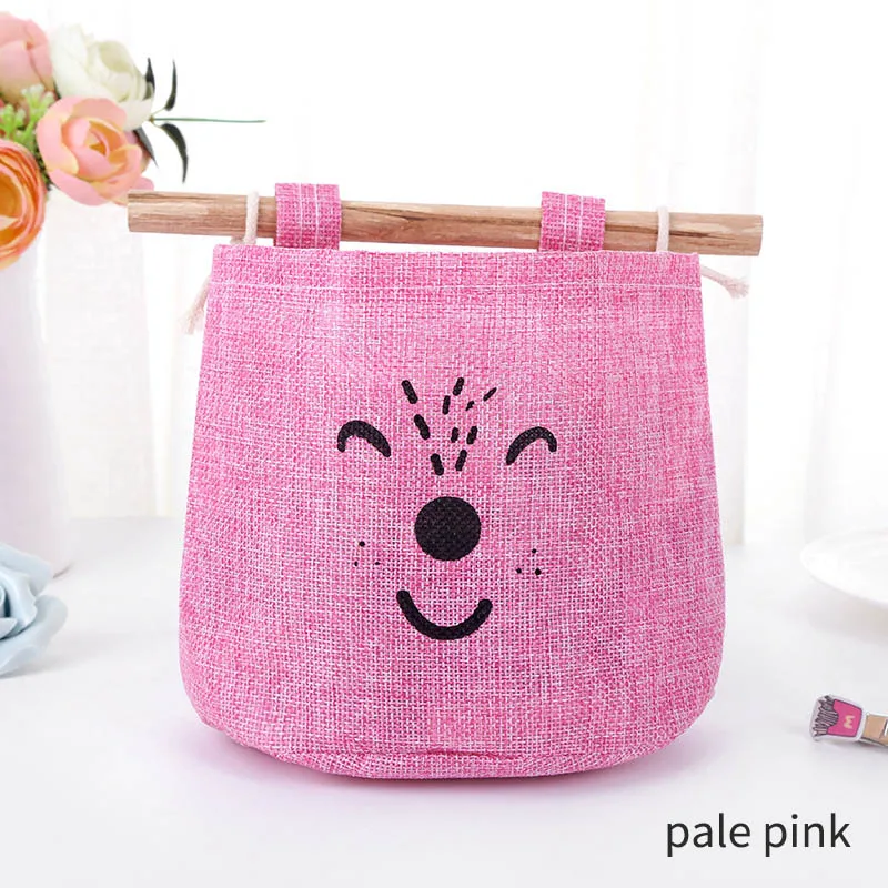 pale pink Мультяшный узор, один карман, висячий тип, 1 шт., диспенсер для хранения, висячие Сумки для хранения, многоцветный, 15*16*7,5 см, домашний декор - Цвет: pale pink