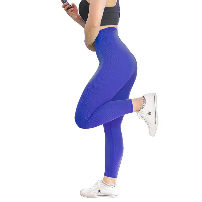Синий Push Up beauty Hip штаны для йоги Бодибилдинг крупным планом Йога Спортивные Леггинсы для тренажерного зала для женщин Высокая широкая эластичная талия бесшовные леггинсы - Цвет: Синий