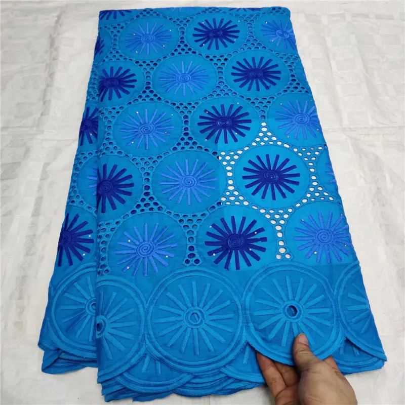 Multicolor African Cotton Swiss Voile Lace Fabric blue High Quality Stones In Switzerland | Дом и сад