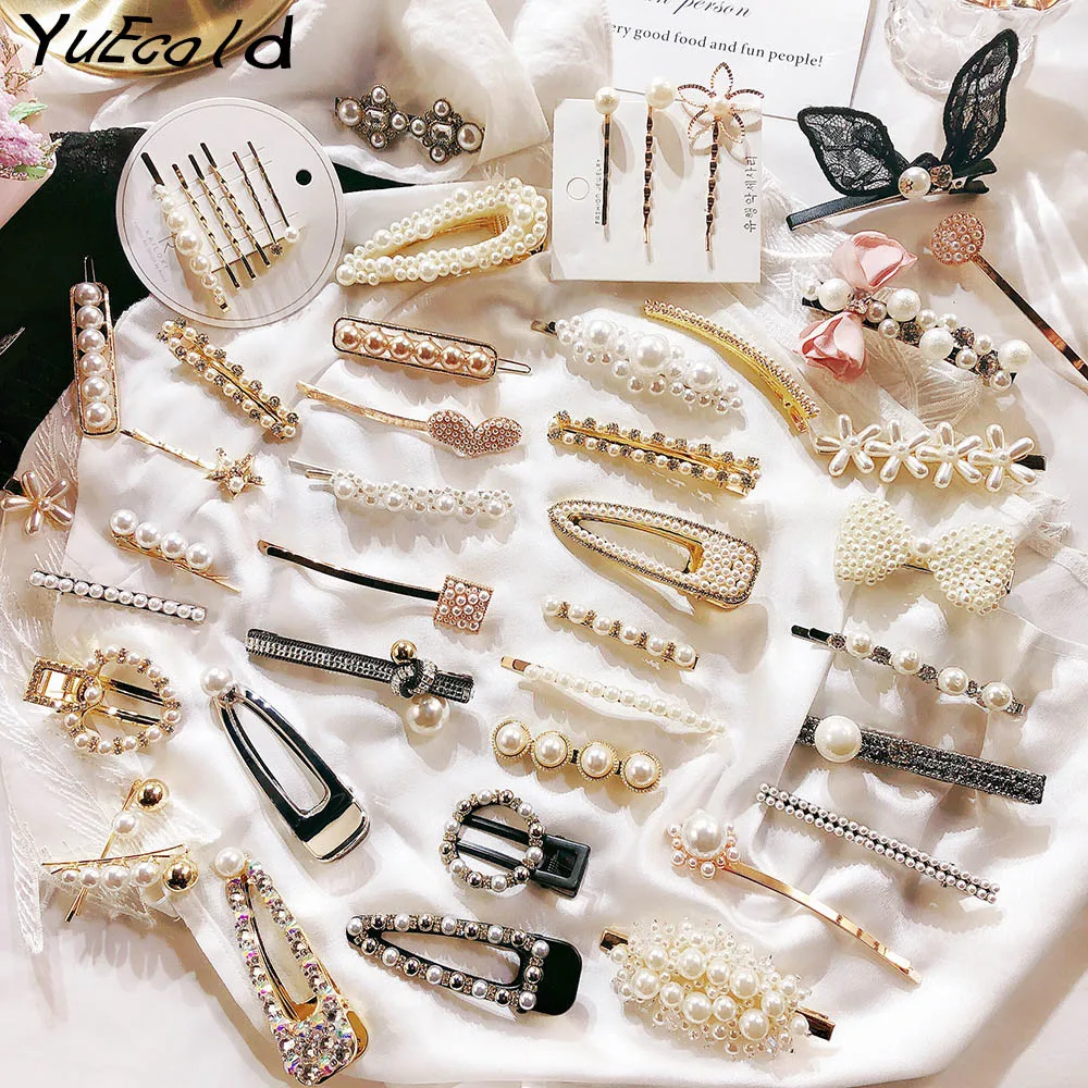 

1-22 new Korea ins net red word BB pearl hairpin Hair clip girl Headwear jewelry anniversary birthday holiday gift