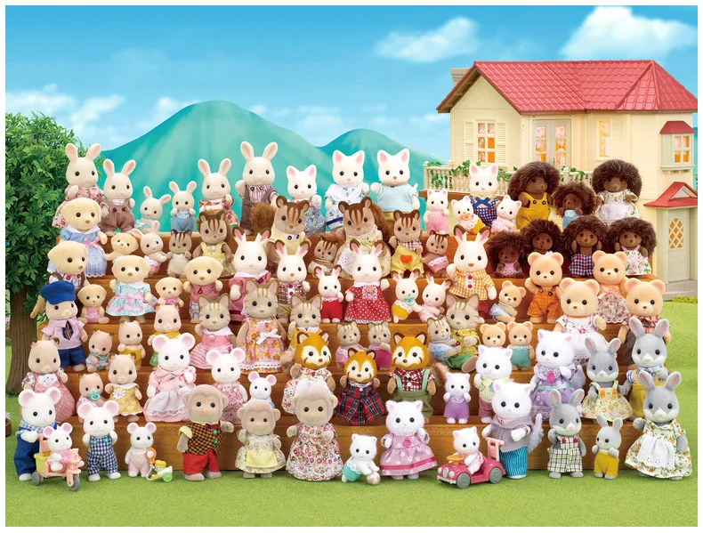 Semipkg дети Sylvanian Families белая мышь Близнецы девушки игровой дом кукла игрушка плюшевая 5077