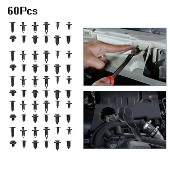 

60Pcs Assorted Car Body Push Retainer Pin Rivet Fasteners Trim Moulding Suitable For Car Use