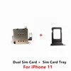 For iPhone 11 Original Dual Sim Card Reader connector Ribbon Flex Cable Sim Card Tray Slot Holder Replacement Repair Parts ► Photo 1/2