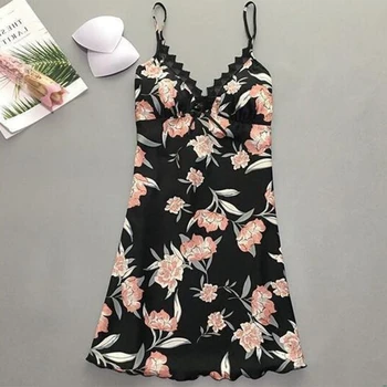

Women Sexy skirt Lingerie Babydoll Sheer Lace Chemise Deep V Neck Sleepwear 1Pc/Set