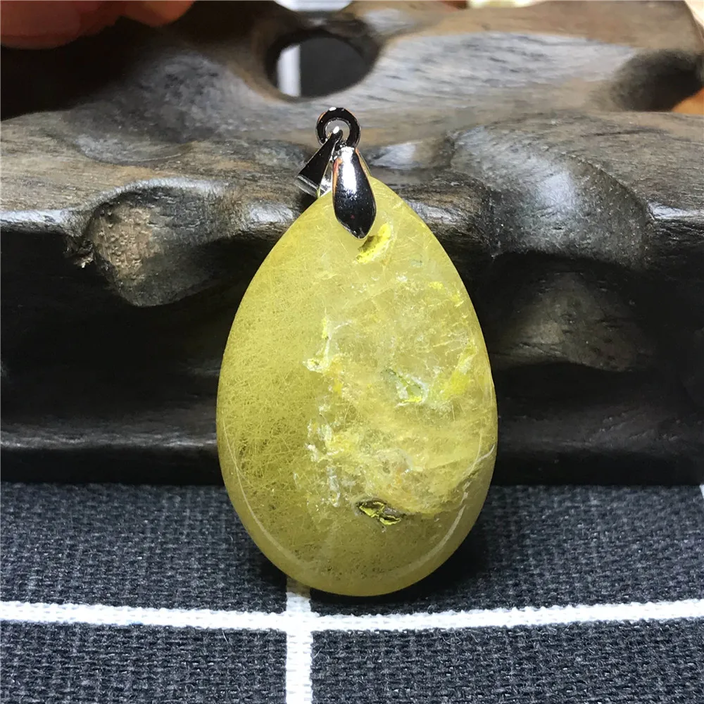 Natural Gold Rutilated Quartz Pendant (5)