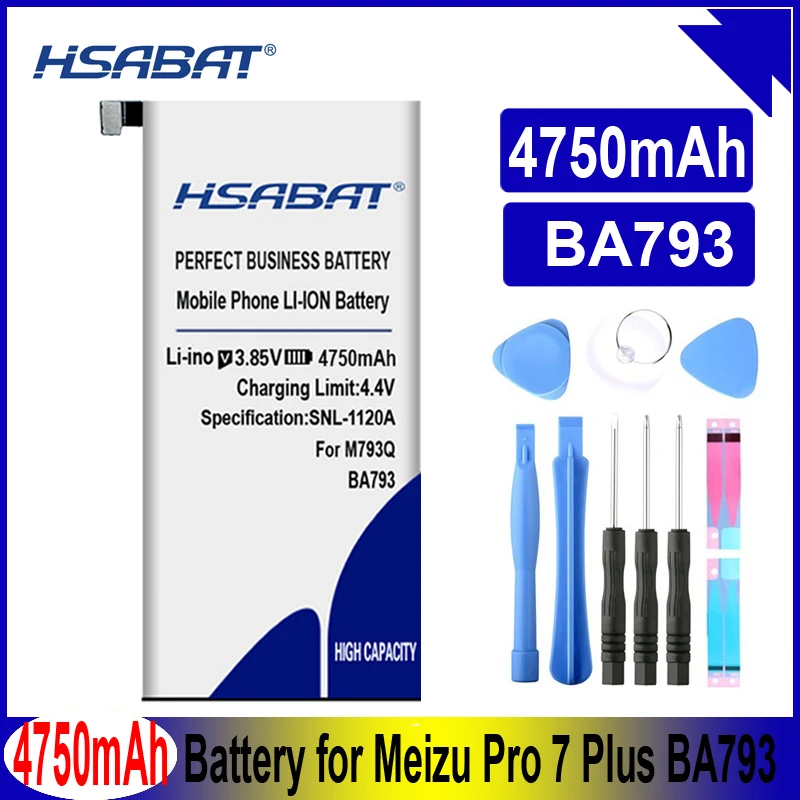 HSABAT BA793 4750 мА/ч, Батарея для Meizu Pro 7 Plus BA793 M793Q M793M M793H
