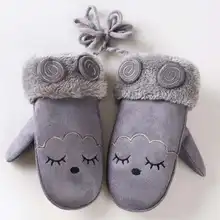 Теплые перчатки из кораллового флиса; детские перчатки из замши для девочек и мальчиков; зимние теплые детские перчатки с кроликом; перчатки с полными пальцами; варежки