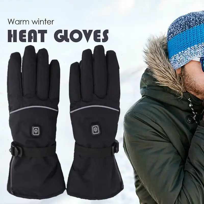 Тепловые перчатки, электрическая тепловая перчатка, лыжные перчатки, водонепроницаемые, Li батарея, нагревание, сноуборд, снегоход, теплые спортивные перчатки для мужчин и женщин